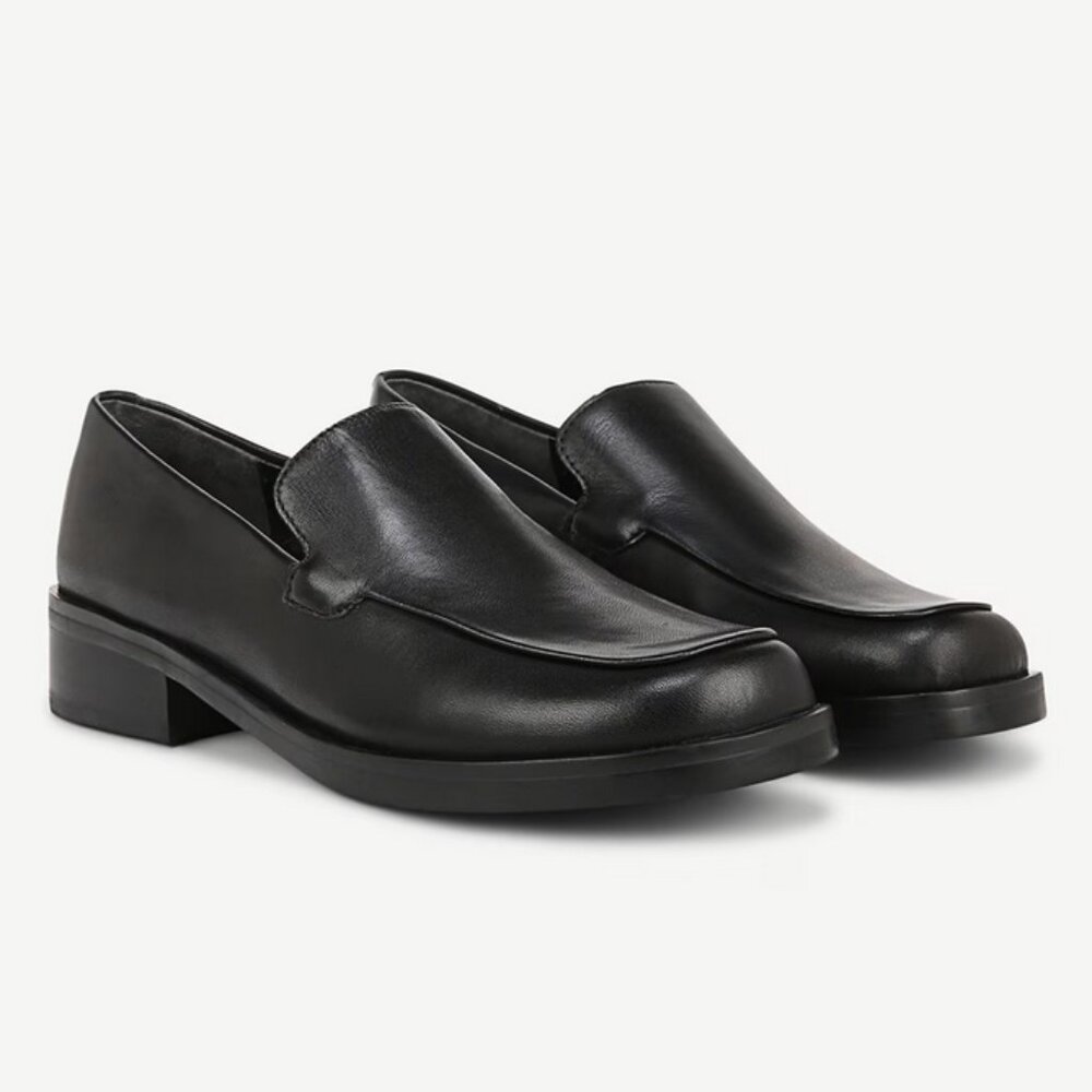 FRANCO SARTO Black Leather Loafers 6.5 Wide